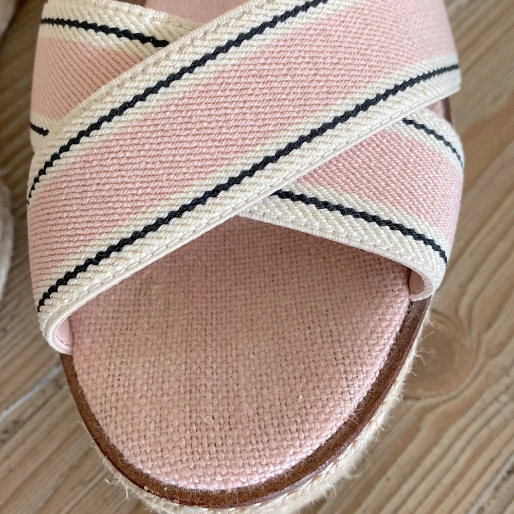 Tory Burch Freida Espadrille Wedge Pink 9